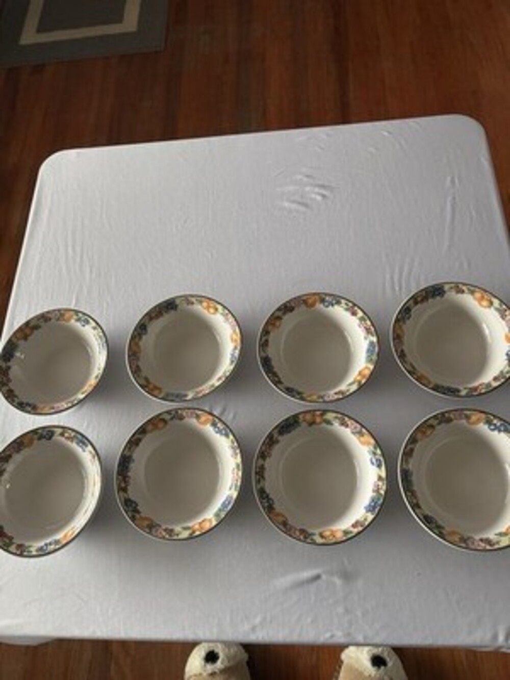 Oneida Set  Of 8 Orchard Rimmed Soup Bowls-select Collection Stoneware Fruit